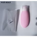Recipient Portabil din Silicon Elegant de Voiaj, Sticla de Calatorie, Flippy, Potrivita pentru Lotiune, Sampon si Alte Lichide, Anti-scurgere, cu Posibilitate de Reumplere, Capacitate 90mL, 14cm, Roz - imagine 6