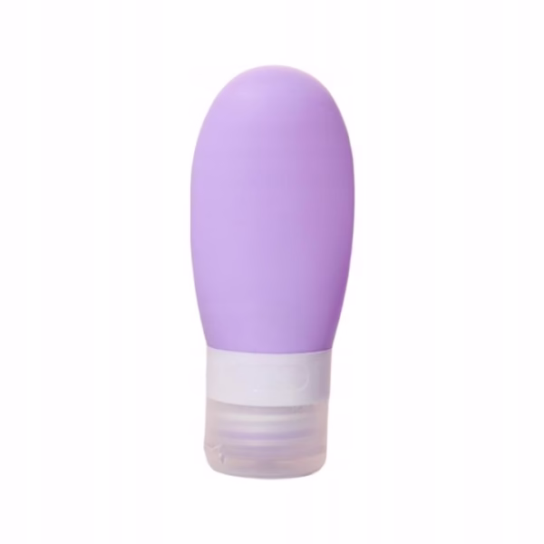 Recipient Portabil din Silicon Elegant de Voiaj, Sticla de Calatorie, Flippy, Potrivita pentru Lotiune, Sampon si Alte Lichide, Anti-scurgere, cu Posibilitate de Reumplere, Capacitate 90mL, Mov - imagine 1