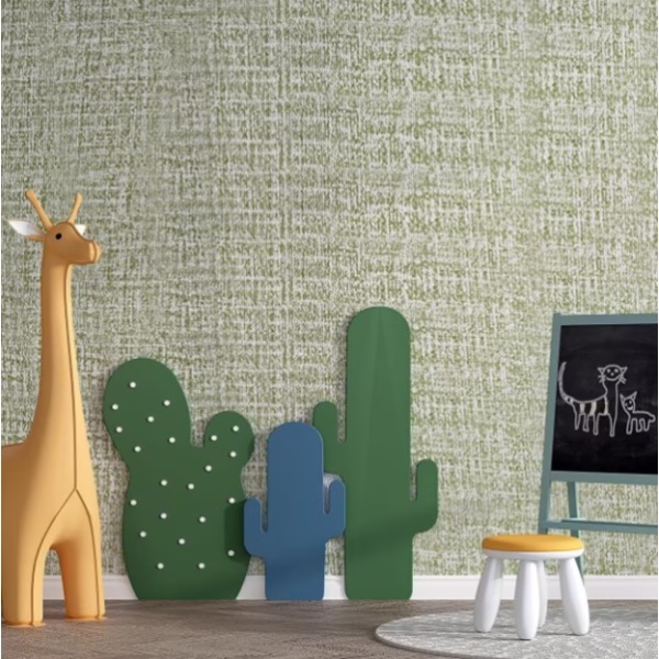 Rola Autoadeziva pentru Perete, Flippy, din Panza, 10 m, Rezistenta la Umezeala, 2.5 mm Grosime, Model Texturat, Verde Deschis - imagine 3