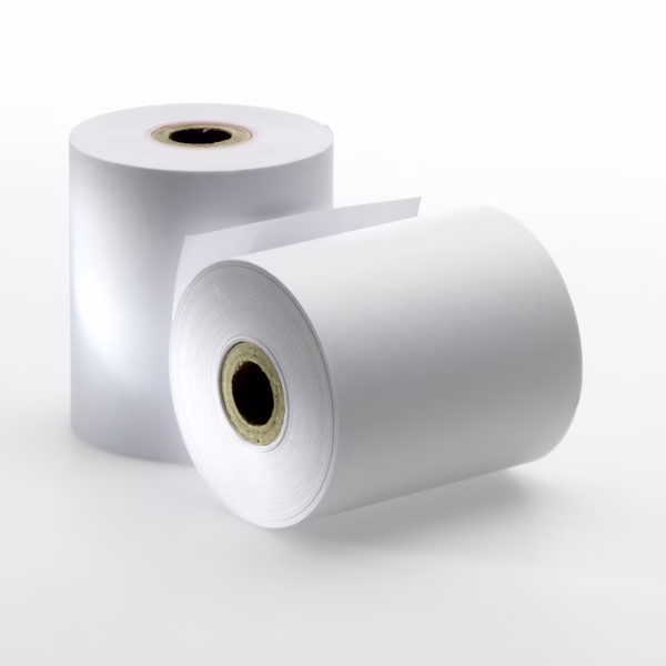 Role de hartie TERMICA, Flippy, Set 5 bucati, Role de hartie pentru Casa de Marcat, POS, latime 80 mm, Lungime 48 metri, Diametru interior 25 mm, Diametru exterior 76 mm - imagine 2
