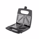 Sandwich Maker Flippy, 24 x 23.5 cm, cu forme de triunghi si patrat, Cablu 80 cm, Material Interior Antiaderent, Inoxidabil, Maner Izolat Termic, 750W, 220 V, gri - imagine 3