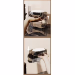 Savoniera cu Suport 2 in 1, Flippy, Pentru Perete sau Blat, PET, Scurgere Optima, GriTransparent - imagine 5