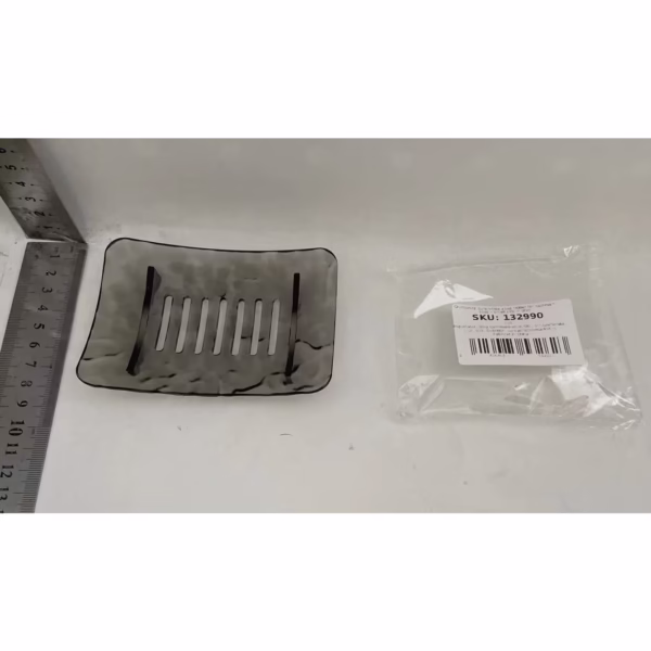 Savoniera din Plastic Flippy, 11 x 8 cm, cu Scurgere Apa, Design Modern, Gri - imagine 6