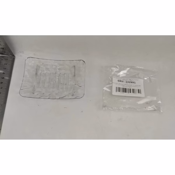 Savoniera din Plastic Flippy, 11 x 8 cm, cu Scurgere Apa, Design Modern, Transparent - imagine 2