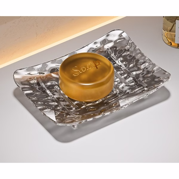 Savoniera din Plastic Flippy, 15 x 9 cm, cu Scurgere Apa, Design Modern, Gri - imagine 2
