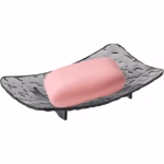 Savoniera din Plastic Flippy, 15 x 9 cm, cu Scurgere Apa, Design Modern, Gri - imagine 3