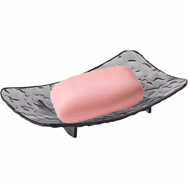 Savoniera din Plastic Flippy, 15 x 9 cm, cu Scurgere Apa, Design Modern, Gri - imagine 3
