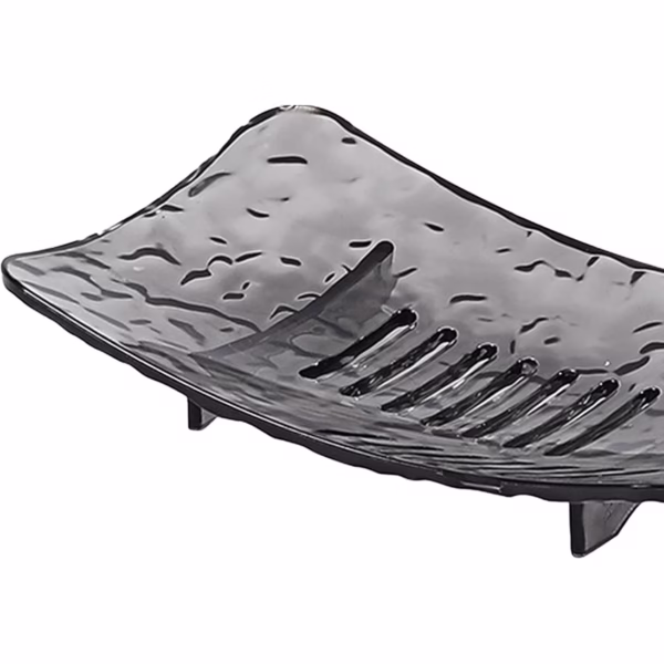 Savoniera din Plastic Flippy, 15 x 9 cm, cu Scurgere Apa, Design Modern, Gri - imagine 5