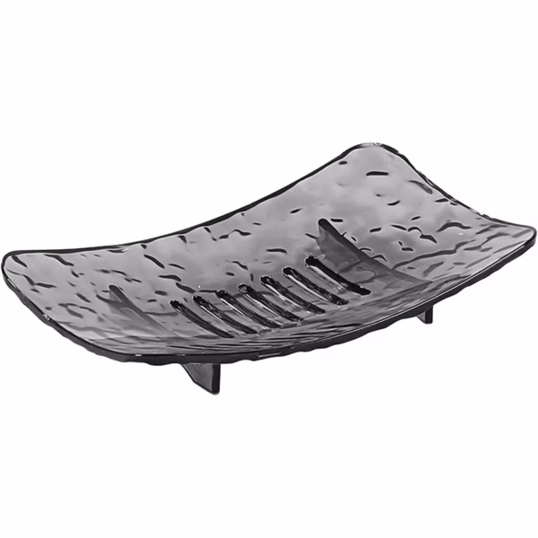 Savoniera din Plastic Flippy, 15 x 9 cm, cu Scurgere Apa, Design Modern, Gri - imagine 1