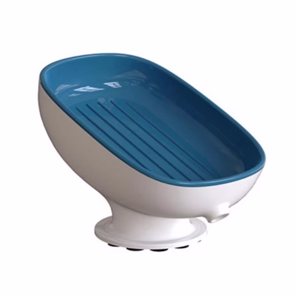 Savoniera din Plastic, Flippy, cu Ventuza, Design Modern, Albastru - imagine 1