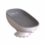 Savoniera din Plastic, Flippy, cu Ventuza, Design Modern, Gri