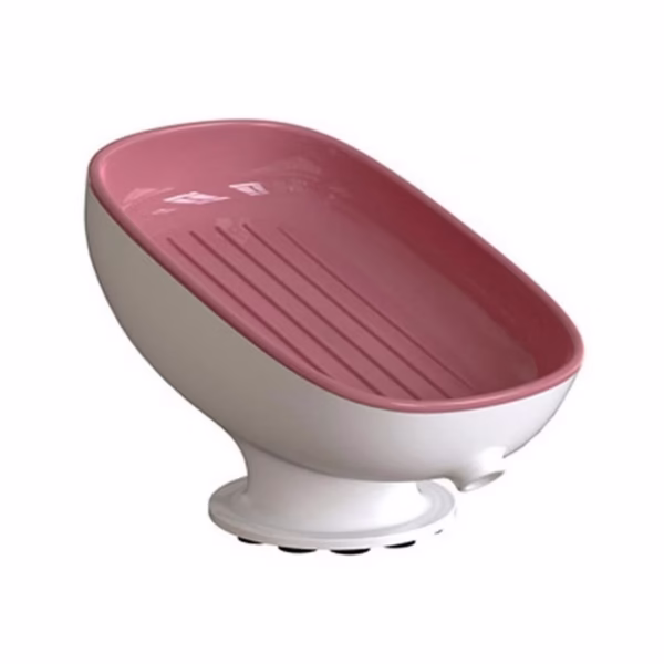 Savoniera din Plastic, Flippy, cu Ventuza, Design Modern, Roz - imagine 1