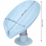 Savoniera Flippy, cu scurgere, pentru sapun, cu ventuza, material ABS, 13 x 8.5 x 10.5 cm, albastru - imagine 7