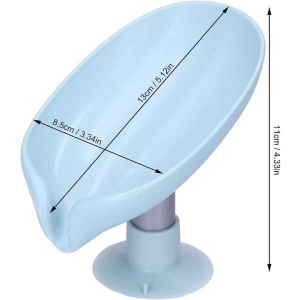 Savoniera Flippy, cu scurgere, pentru sapun, cu ventuza, material ABS, 13 x 8.5 x 10.5 cm, albastru - imagine 7