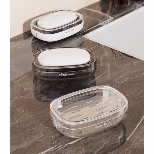 Savoniera, Flippy, Pentru Blat, PET, Scurgere Optima, Gri Transparent - imagine 3