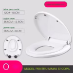 Capac de Toaleta cu Reductie 2 in 1, Flippy, pentru Copii si Adulti, Coborare Lenta si Silentioasa, Instalare Usoara, din PP5 , in Forma de O, Alb - imagine 2