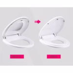 Capac de Toaleta cu Reductie 2 in 1, Flippy, pentru Copii si Adulti, Coborare Lenta si Silentioasa, Instalare Usoara, din PP5 , in Forma de O, Alb - imagine 3