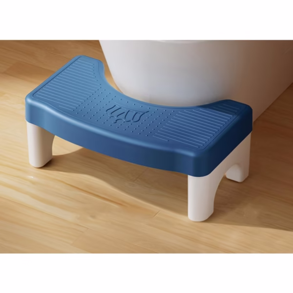 Scaunel WC, Flippy, Tratament Impotriva Hemoroizilor si Constipatiei, Scaun Inaltator WC Copii, Suport Picioare WC, Taburet Inaltator Pozitia Corecta Ghemuit Pe WC, Plastic Rezistent, 17x22x38 cm, Albastru - imagine 4