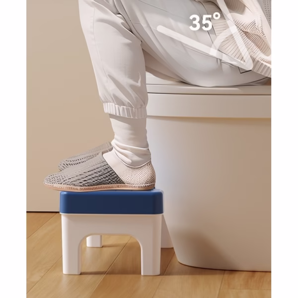 Scaunel WC, Flippy, Tratament Impotriva Hemoroizilor si Constipatiei, Scaun Inaltator WC Copii, Suport Picioare WC, Taburet Inaltator Pozitia Corecta Ghemuit Pe WC, Plastic Rezistent, 17x22x38 cm, Albastru - imagine 8