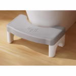 Scaunel WC, Flippy, Tratament Impotriva Hemoroizilor si Constipatiei, Scaun Inaltator WC Copii, Suport Picioare WC, Taburet Inaltator Pozitia Corecta Ghemuit Pe WC, Plastic Rezistent, 17x22x38 cm, Gri - imagine 3