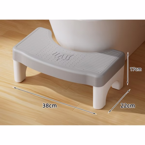 Scaunel WC, Flippy, Tratament Impotriva Hemoroizilor si Constipatiei, Scaun Inaltator WC Copii, Suport Picioare WC, Taburet Inaltator Pozitia Corecta Ghemuit Pe WC, Plastic Rezistent, 17x22x38 cm, Gri - imagine 4