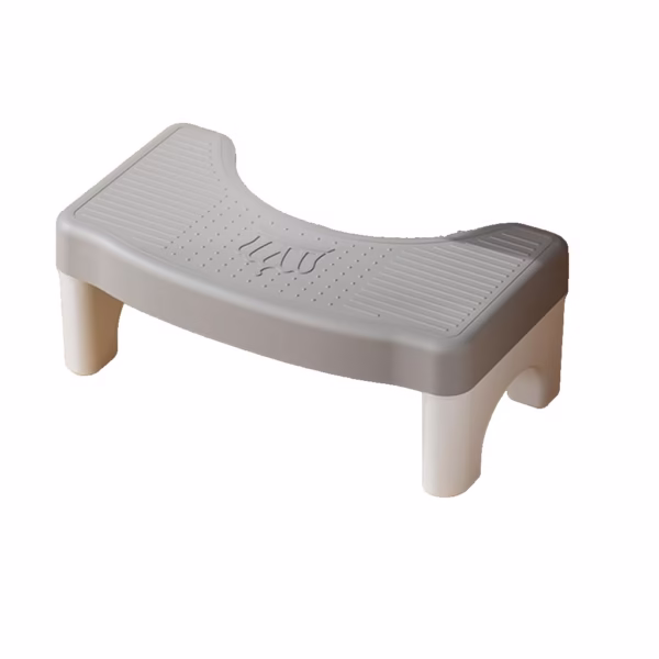 Scaunel WC, Flippy, Tratament Impotriva Hemoroizilor si Constipatiei, Scaun Inaltator WC Copii, Suport Picioare WC, Taburet Inaltator Pozitia Corecta Ghemuit Pe WC, Plastic Rezistent, 17x22x38 cm, Gri - imagine 1