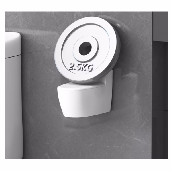 Scrumiera creativa Flippy, Forma de Toaleta, Capac Alb , Material ABS si Otel Inoxidabil, 12.5 x 10 x 8 cm, Fixare prin Lipire sau De Sine Statator, pentru Baie, Camera, Bucatarie, Balcon, Alb, model 2 - imagine 4