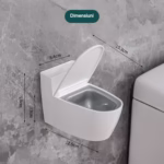 Scrumiera creativa Flippy, Forma de Toaleta, Capac Alb , Material ABS si Otel Inoxidabil, 12.5 x 9.8 x 8.4 cm, Fixare prin Lipire sau De Sine Statator, pentru Baie, Camera, Bucatarie, Balcon, Alb - imagine 3