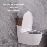 Scrumiera creativa Flippy, Forma de Toaleta, Capac Alb , Material ABS si Otel Inoxidabil, 12.5 x 9.8 x 8.4 cm, Fixare prin Lipire sau De Sine Statator, pentru Baie, Camera, Bucatarie, Balcon, Alb - imagine 5