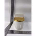 Scrumiera creativa Flippy, Forma de Toaleta, Capac Auriu, Material ABS si Otel Inoxidabil, 12.5 x 9.8 x 8.4 cm, Fixare prin Lipire sau De Sine Statator, pentru Baie, Camera, Bucatarie, Balcon, Auriu - imagine 6