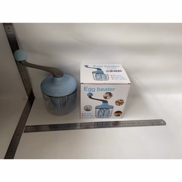 Mixer Manual, Flippy, pentru Oua Smantana Frisca Aluat, Maner Plastic, Usor de Utilizat si Depozitat, Bol Transparent, 24.5 x 11.5 cm Albastru - imagine 2