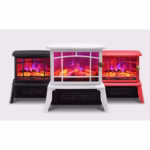 Semineu electric Flippy, 1500W, cu efect de flacara, 25 x 16 x 25 cm, Alb - imagine 2