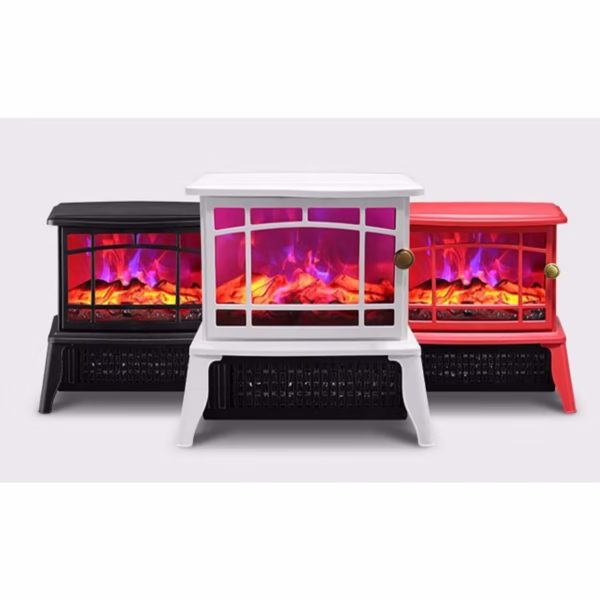 Semineu electric Flippy, 1500W, cu efect de flacara, 25 x 16 x 25 cm, Alb - imagine 2