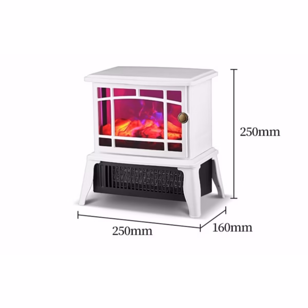 Semineu electric Flippy, 1500W, cu efect de flacara, 25 x 16 x 25 cm, Alb - imagine 5