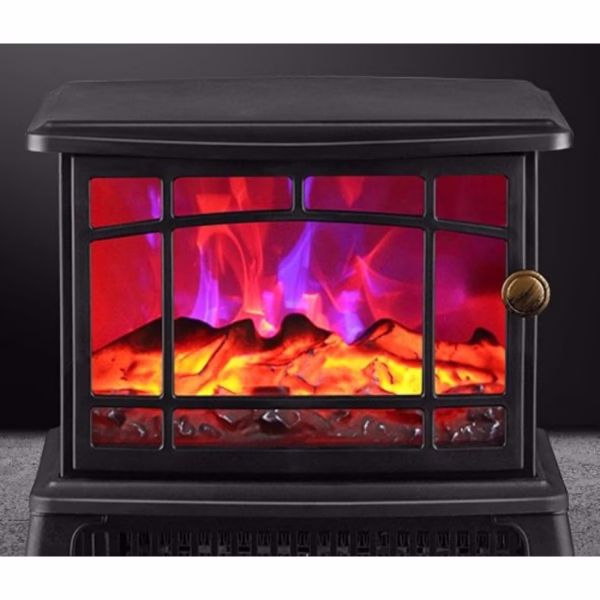 Semineu electric Flippy, 1500W, cu efect de flacara, 25 x 16 x 25 cm, negru - imagine 3
