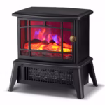 Semineu electric Flippy, 1500W, cu efect de flacara, 25 x 16 x 25 cm, negru