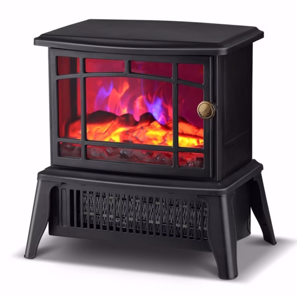 Semineu electric Flippy, 1500W, cu efect de flacara, 25 x 16 x 25 cm, negru - imagine 1