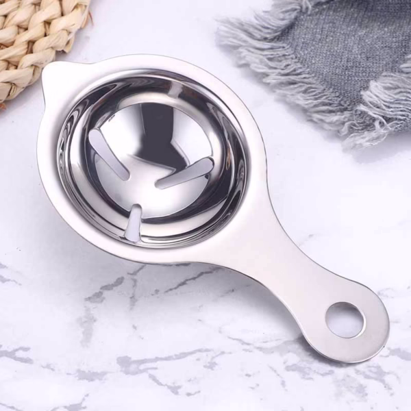 Separator de oua, separa albusul de galbenus, inox, usor de folosit, 14x7.5 cm, argintiu - imagine 4