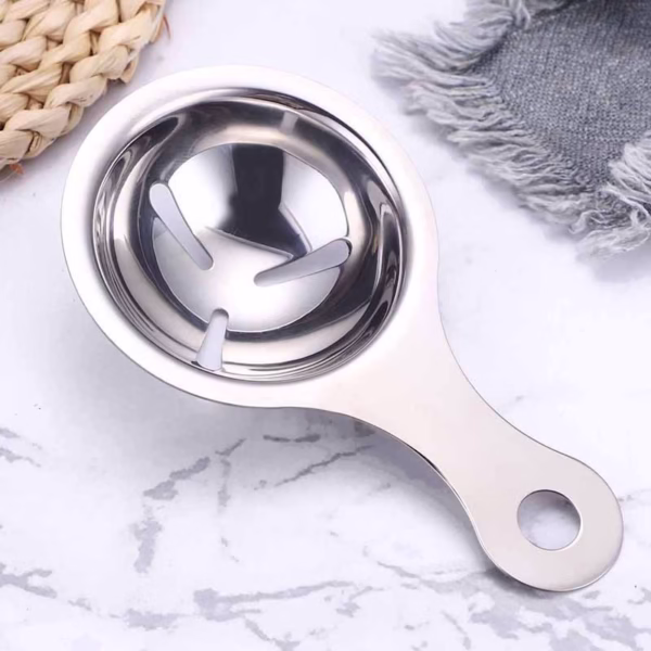 Separator de oua, separa albusul de galbenus, inox, usor de folosit, 14x7.5 cm, argintiu - imagine 5
