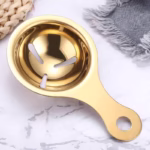 Separator de oua, separa albusul de galbenus, inox, usor de folosit, 14x7.5 cm, auriu - imagine 3