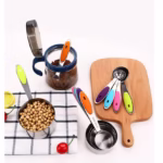 Set 10 Piese de Masurare, Flippy, 5 Linguri Gradate + 5 Cesti Gradate, Otel Inoxidabil + Silicon, 19 x 8 x 9 cm, Multicolor - imagine 5