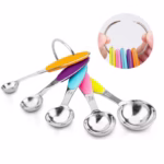 Set 10 Piese de Masurare, Flippy, 5 Linguri Gradate + 5 Cesti Gradate, Otel Inoxidabil + Silicon, 19 x 8 x 9 cm, Multicolor - imagine 7