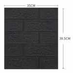 Set 10 Placi Tapet 3D Flippy,  35 x 38 cm, 3 mm, 1.33 mp, Negru - imagine 3
