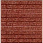 Set 10 Placi Tapet 3D, Flippy, 35 x 38 cm, Grosime 3 mm, din Polietilena, Model Caramida, Suprafata acoperita 1.33 mp, Maro - imagine 2