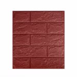 Set 10 Placi Tapet 3D, Flippy, 35 x 38 cm, Grosime 3 mm, din Polietilena, Model Caramida, Suprafata acoperita 1.33 mp, Maro