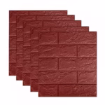 Set 10 Placi Tapet 3D, Flippy, 35 x 38 cm, Grosime 3 mm, din Polietilena, Model Caramida, Suprafata acoperita 1.33 mp, Maro - imagine 7