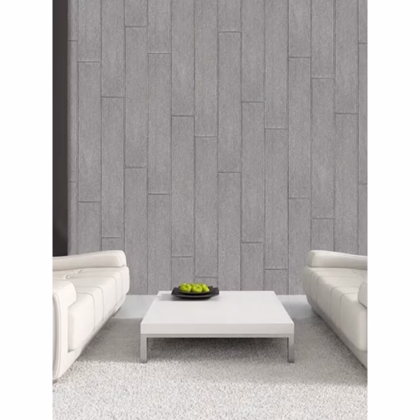 Set 10 Placi Tapet 3D, Flippy, 70 x 70 cm, Grosime 3 mm, din Rasina, Tip Placi de Lemn, Suprafata Acoperita 4.9 mp, Gri - imagine 3