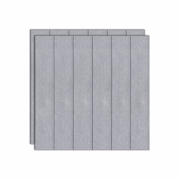 Set 10 Placi Tapet 3D, Flippy, 70 x 70 cm, Grosime 3 mm, din Rasina, Tip Placi de Lemn, Suprafata Acoperita 4.9 mp, Gri - imagine 4