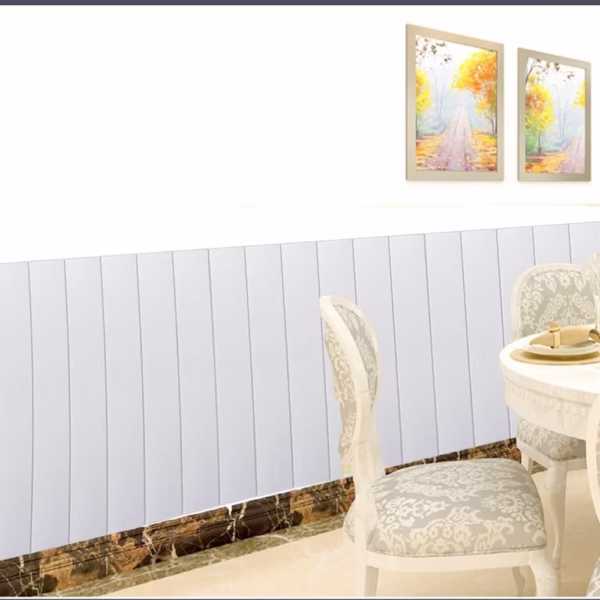 Set 10 Placi Tapet 3D, Flippy, 70 x 70 cm, Grosime 3 mm, din Rasina, Tip Placi de Lemn, Suprafata Acoperita 4.9 mp, Alb - imagine 3