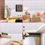 Set 10 Placi Tapet 3D, Flippy, 70 x 70 cm, Grosime 3 mm, din Rasina, Tip Placi de Lemn, Suprafata Acoperita 4.9 mp, Alb - imagine 4